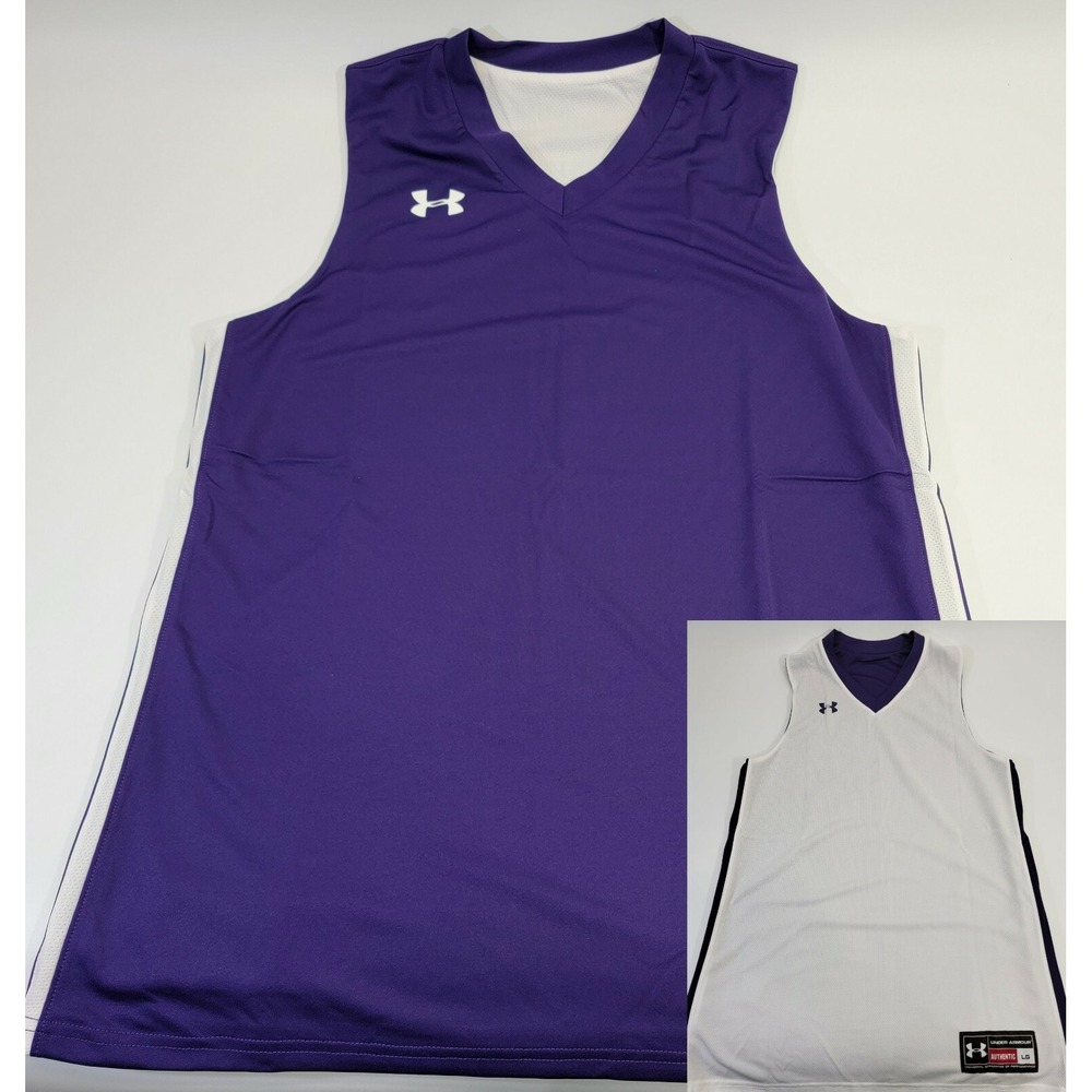 Women's Under Armour Drop‎ Step Reversible Basketball Jersey UKJ126W Purple NEW